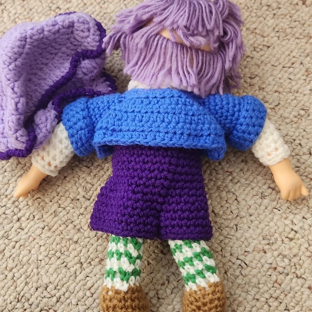 Vintage Ice Cream Dumplin Purple And Blue Crochet Doll